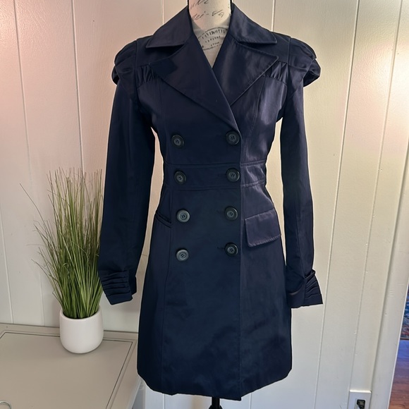 Kut from the Kloth Jackets & Blazers - Kut From The Kloth Navy MIDI Trench Coat Style Jacket size Small
